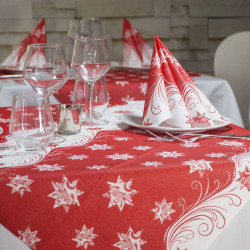 Tovaglia in Airlaid  Stars Rosso  120x100 - 100 PZ - Christmas Collection 