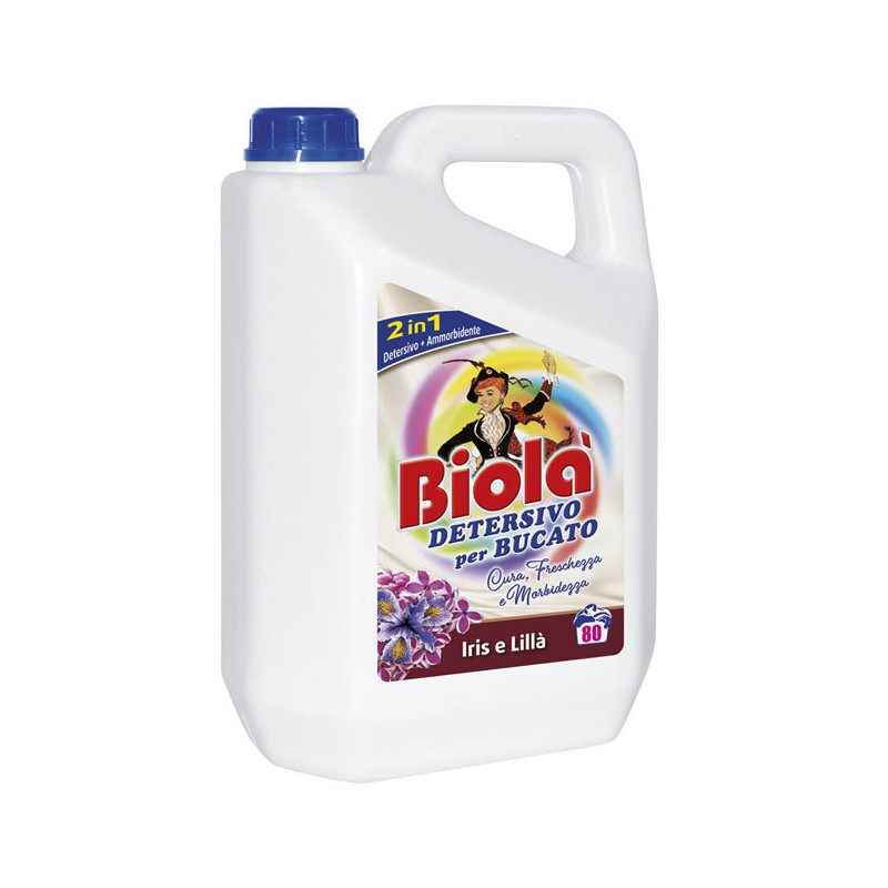 BIOLA' DETERSIVO BUCATO CON AMMORBIDENTE 4LT IRIS E LILLA