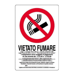 Cartello Vietato Fumare PVC