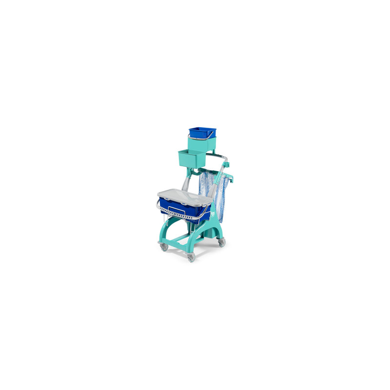 Carrello multiuso Nick Hermetic 125 con secchio blu lt. 10, p.sacco e reggisecchielli