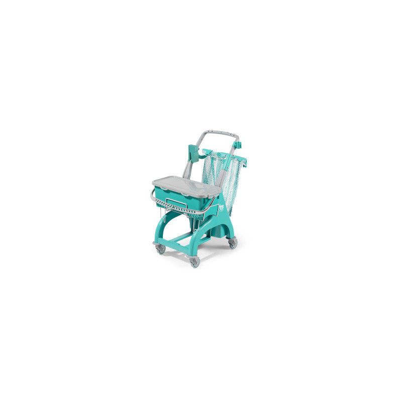 Carrello multiuso Nick Hermetic 150 con secchio verde lt. 10 e portasacco