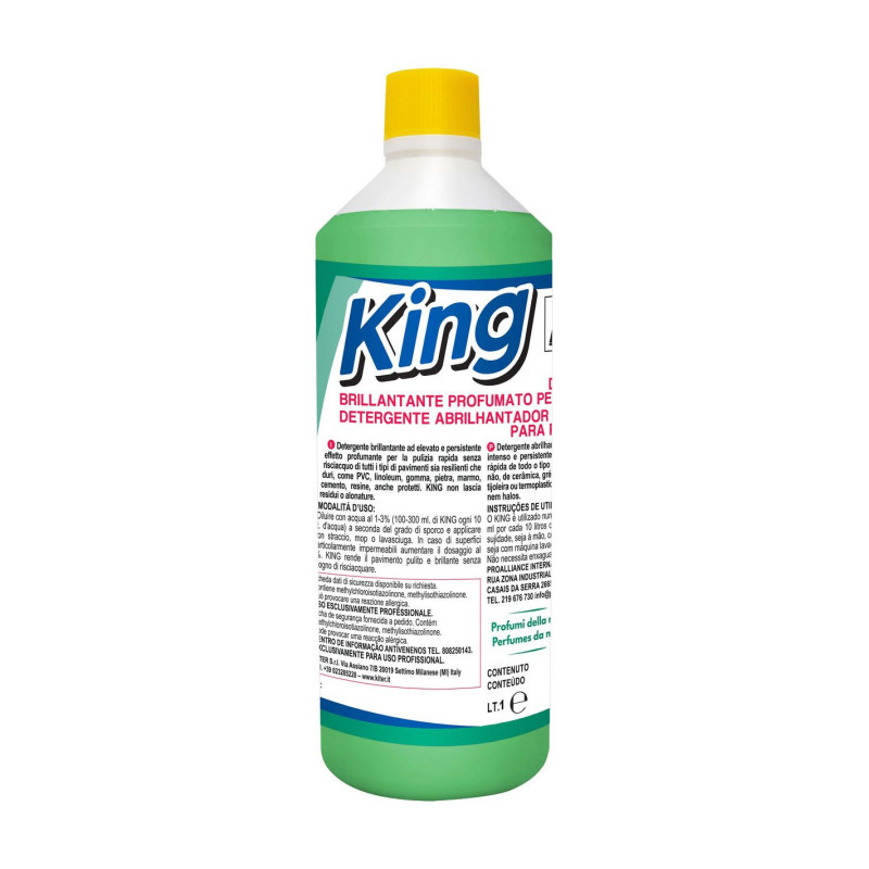 KING LT 1 KITER Detergente neutro brillantante a bassissimo residuo per tutti i pavimenti duri lavabili