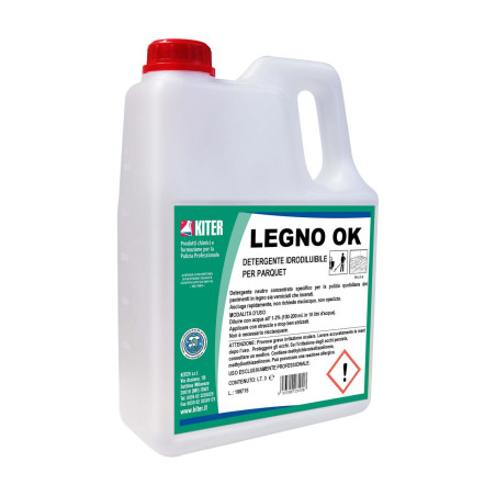 LEGNO OK LT 3 KITER Detergente neutro concentrato per la pulizia dei pavimenti in legno e laminati