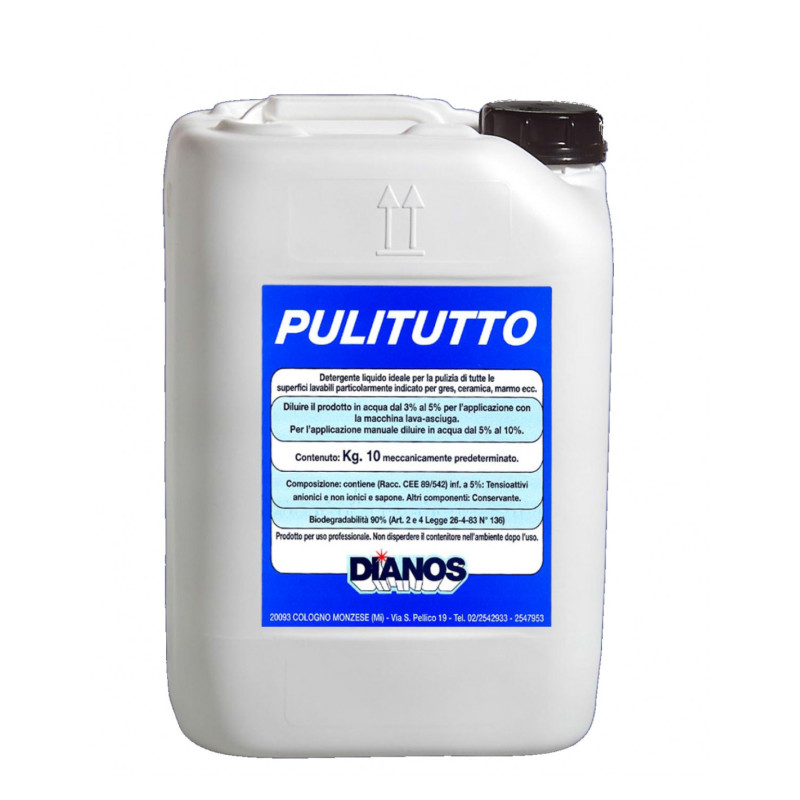 PULITUTTO LT 10 DIANOS Detergente profumato alla mela verde ideale per la pulizia di pavimenti e superfici lavabili