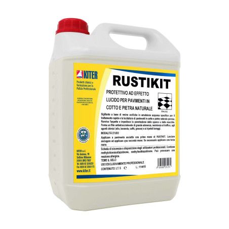 RUSTIKIT LT 5 KITER Protettivo all’acqua ad effetto lucido per pavimenti in cotto e pietra naturale