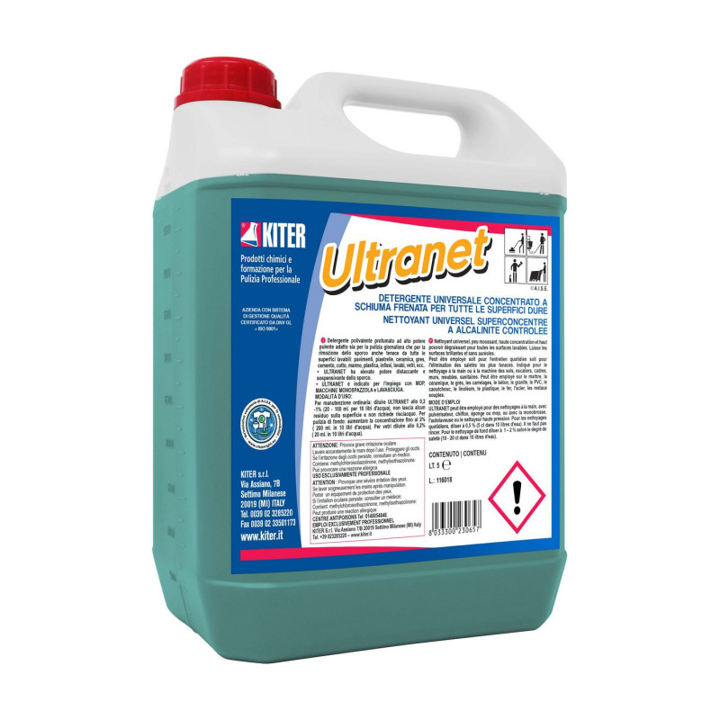 ULTRANET LT 5 KITER Detergente sgrassante universale concentrato a schiuma frenata per tutte le superfici