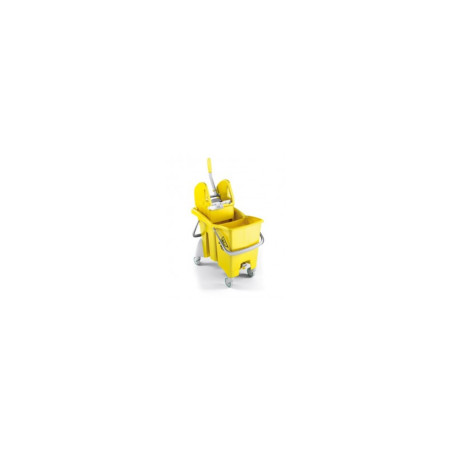 Carrello multiuso ACTION PRO TEC giallo a doppia vasca lt. 30 con doppio scarico e strizzatore TEC