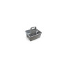 Vaschetta porta flaconi grigia con fermabottiglia
