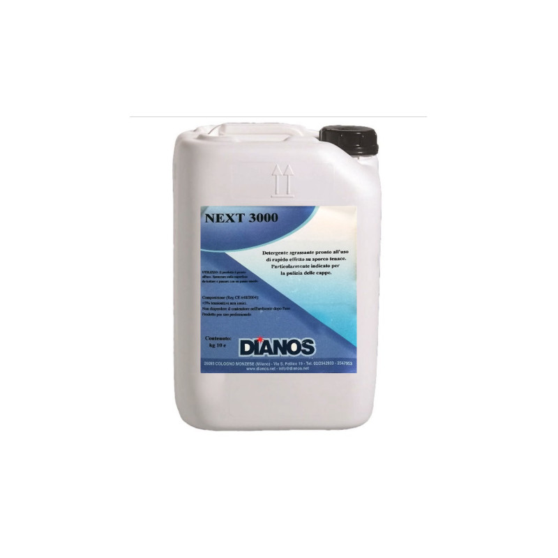 NEXT 3000 LT 10 DIANOS NEXT 3000 Detergente sgrassante pronto all'uso senza solventi,rapido effetto su grasso e sporco generico