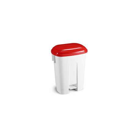 Pattumiera Derby con pedale e coperchio rosso lt. 60 haccp