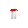 Pattumiera Derby con pedale e coperchio rosso lt. 60 haccp
