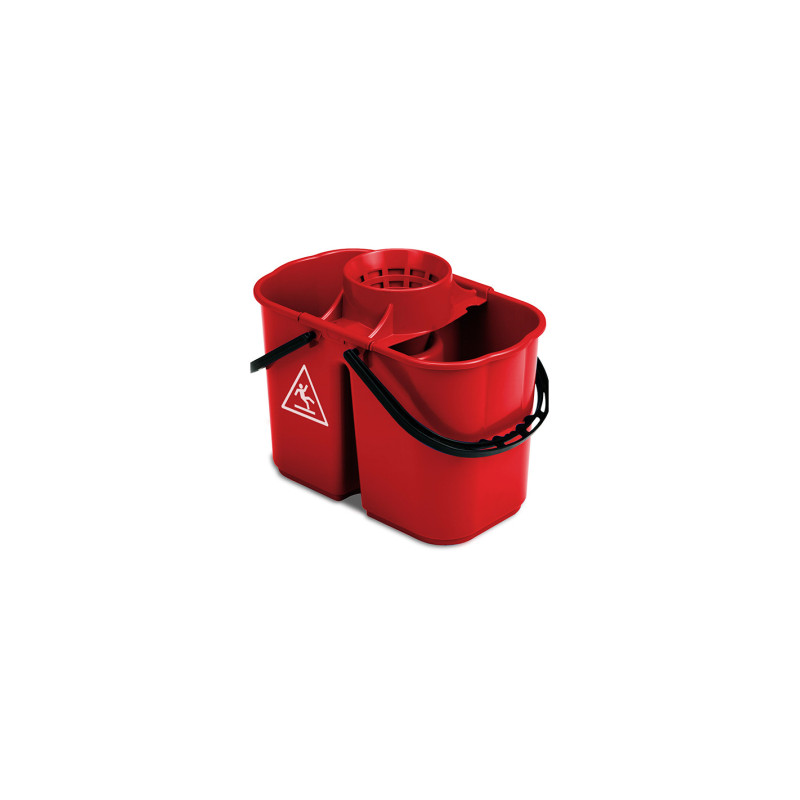 Secchio doppio per pulizie Fox rosso lt. 8 + 6