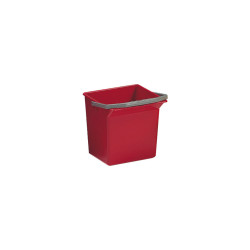 Secchio rosso Polipropilene lt. 6 con manico in plastica