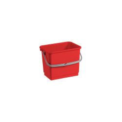 Secchio rosso lt. 4 con maniglia in plastica