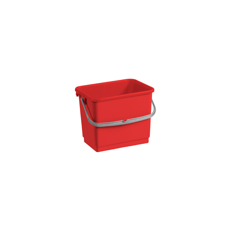 Secchio rosso lt. 4 con maniglia in plastica