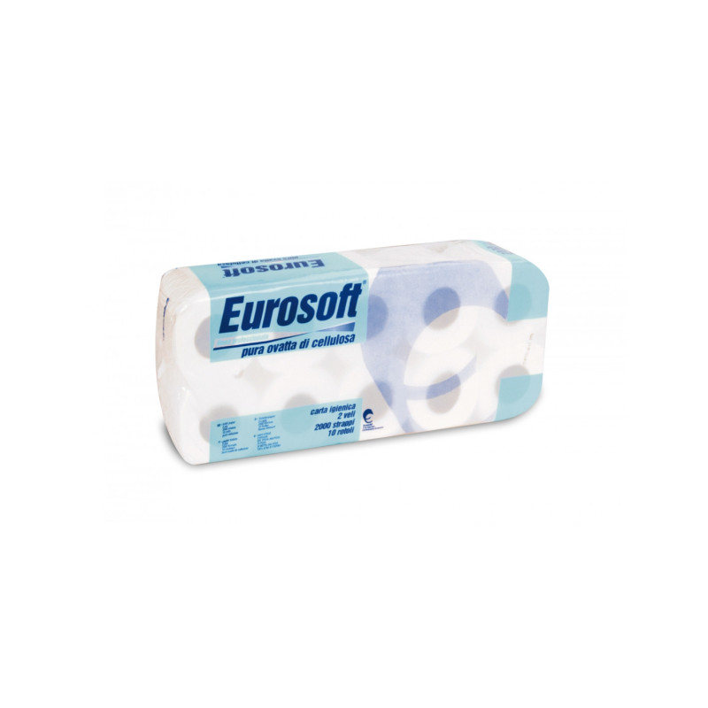 Carta Igienica Eurosoft Pura 200 Strappi 10 Rotoli