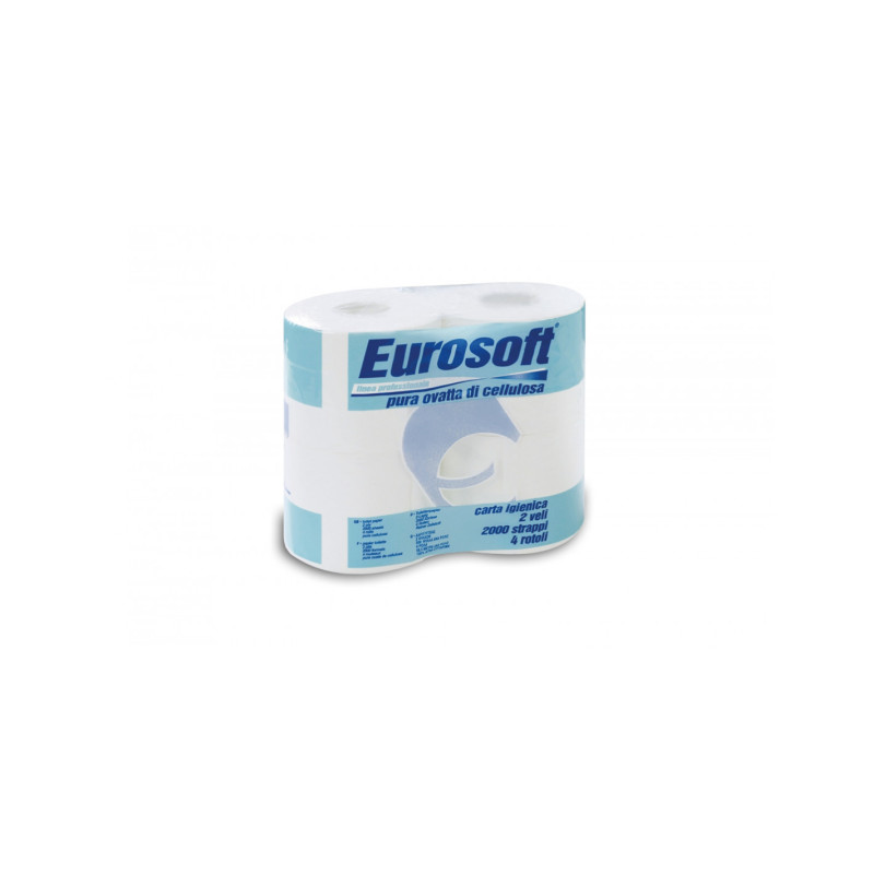 CARTA IGIENICA C4 EUROSOFT PURA 500 STRAPPI 40 ROTOLI BALLA 4 X 10 CF
