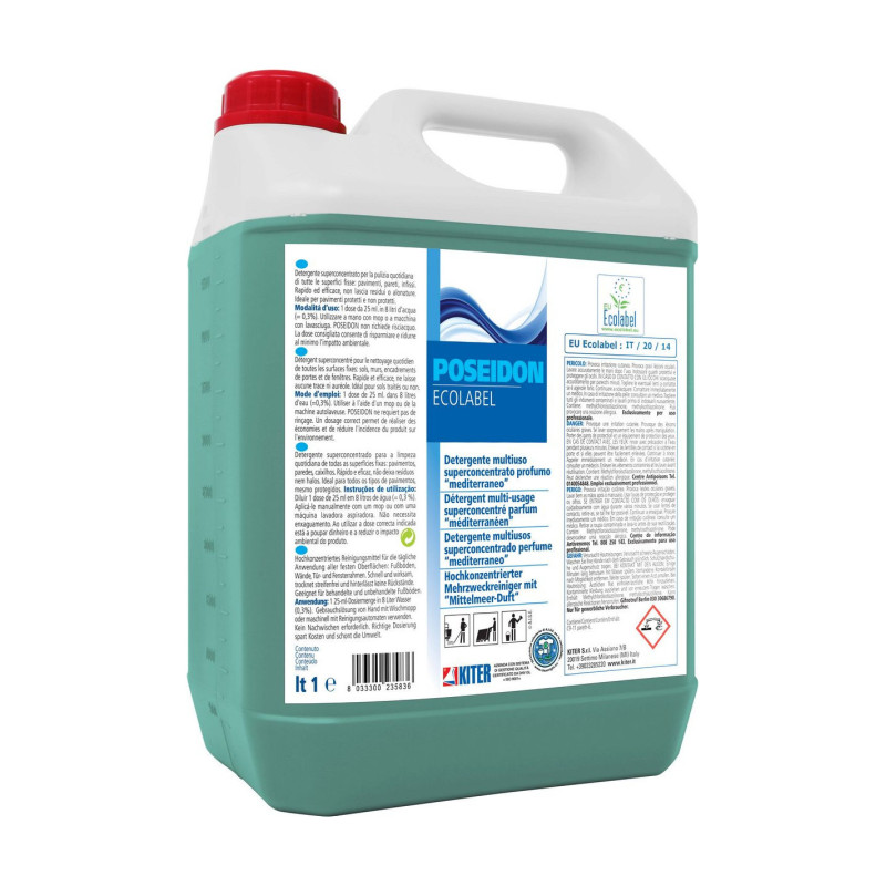 POSEIDON LT 5 KITER Detergente multiuso superconcentrato ECOLABEL pompetta dosatrice