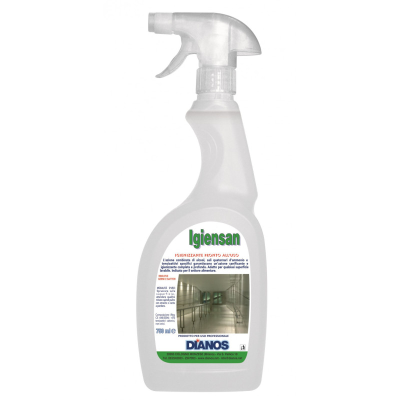 IGIENSAN ML 750 DIANOS Detergente igienizzante profumato pronto all'uso. Garantisce un ottimo potere detergente