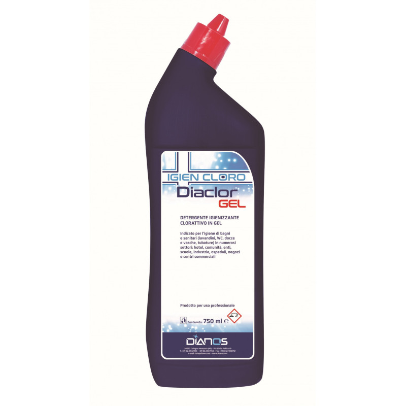 DIACLOR GEL ML 750 DIANOS Disinfettante Biocida clorattivo in gel. Indicato per l’igiene di bagni e sanitari