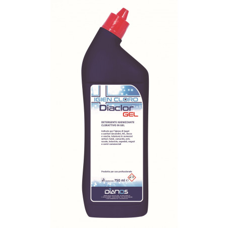 DIACLOR GEL ML 750 DIANOS Disinfettante Biocida clorattivo in gel. Indicato per l’igiene di bagni e sanitari