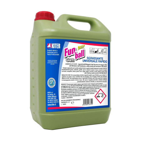 FUN BALL CAM LT 5 KITER Sgrassante ecologico superattivo rapido HACCP senza risciacquo multiuso