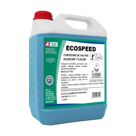 ECOSPEED LT 5 KITER Detergente ECOLABEL profumato per la spolveratura di arredi finestre vetri infissi