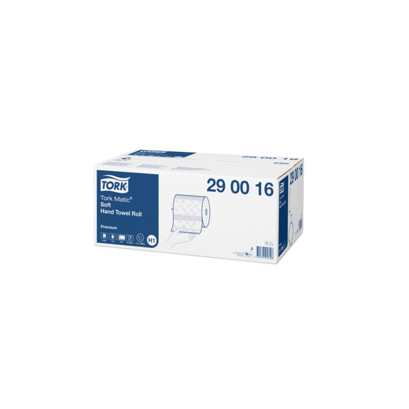 Tork Matic Asciugamani a rotolo Soft BIANCO CON GOFFRATURA BLU Premium Ecolabel - H1 - 6 rotoli