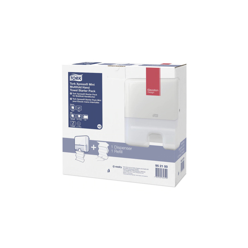 Tork Xpress STARTER pack DISTRIBUTORE + RICARICA ASCIUGAMANI INTERCALATI Mini - H2