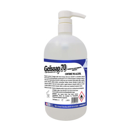 GELSOAP 70 LT 1 KITER Gel igienizzante idroalcolico 70% di alcool per mani senza risciacquo