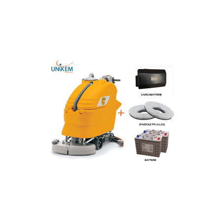 LAVASCIUGA PAVIMENTI JADE 55 TRAZIONATA ADIATEK PISTA 55 CM. COMPLETA DI BATTERIE E CARICABATTERIE