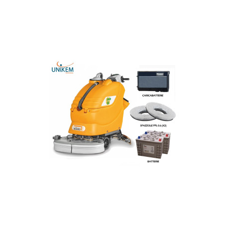 LAVASCIUGA PAVIMENTI JADE 66 TRAZIONATA ADIATEK PISTA 66 CM. COMPLETA DI BATTERIE E CARICABATTERIE