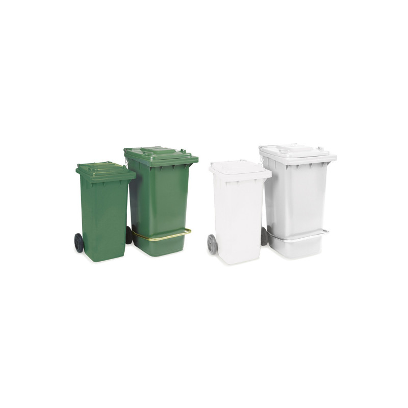 Pattumiera 240 L VERDE per esterni con pedale e anello tendisacco
