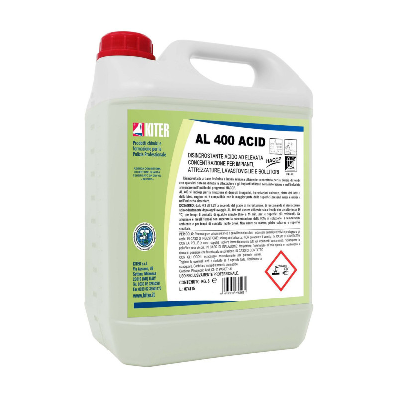 AL 400 ACID LG 6 KITER Disincrostante acido HACCP ad elevata concentrazione