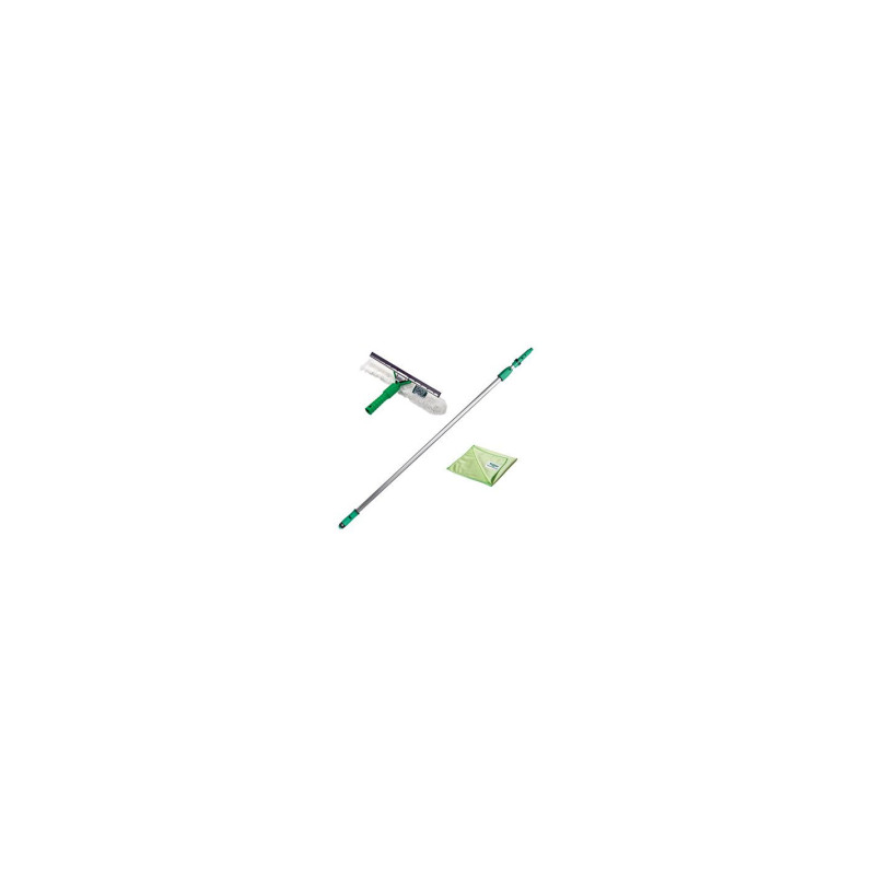KIT PER LA PULIZIA DEI VETRI UNGER 1,25 MT - include: asta 1,25x2pz+VisaVersa 35cm+Panno microf. MicroWipe 40x40 cm